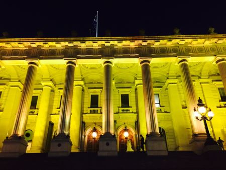 Parliament House lit up