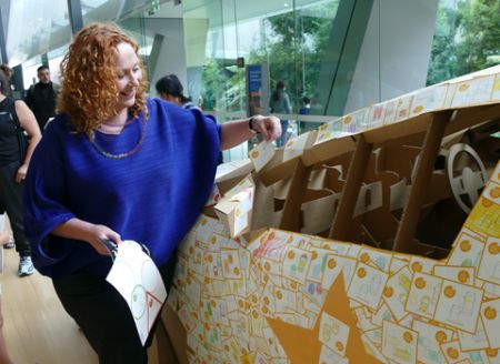 Big (safe) cardboard car rolls into Melbourne Museum