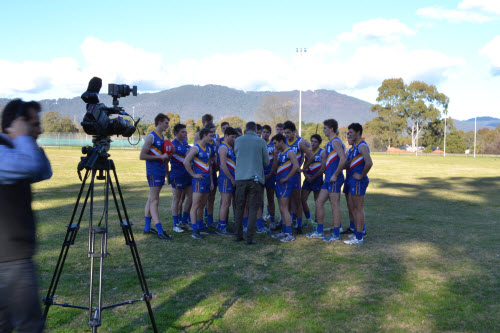 Image of TAC cup team being photographed
