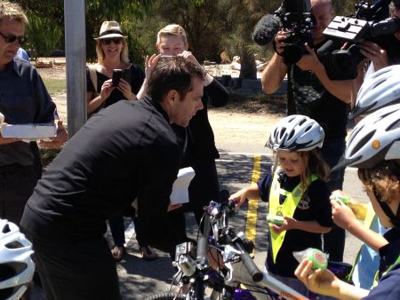 Cadel with the kids