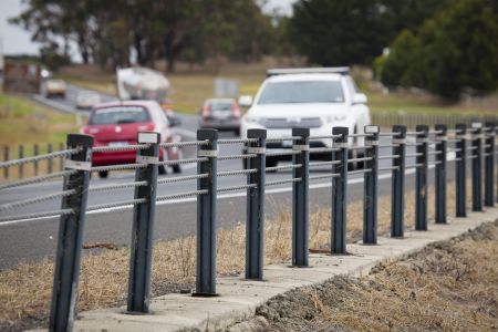 Wire barriers on country roads 