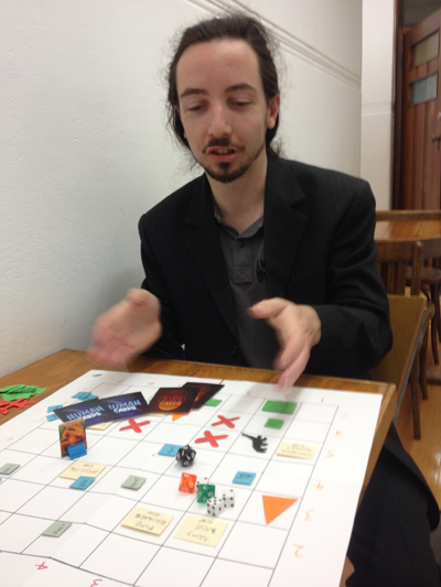 Ben showing his artwork 